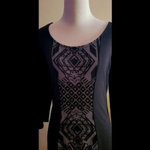 TARGET - Xhilaration Long Black Scoped neck gray maxi dress Size L